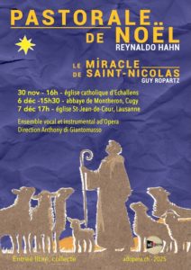 PASTORALE DE NOËL de Reynaldo Hahn @ Cathédrale de Lausanne